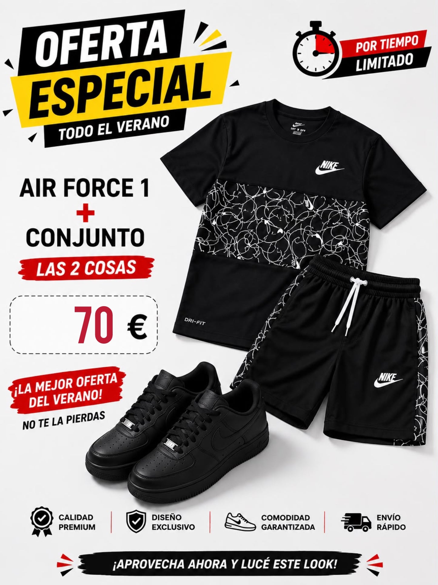 Oferta Nike Air Force + conjunto verano