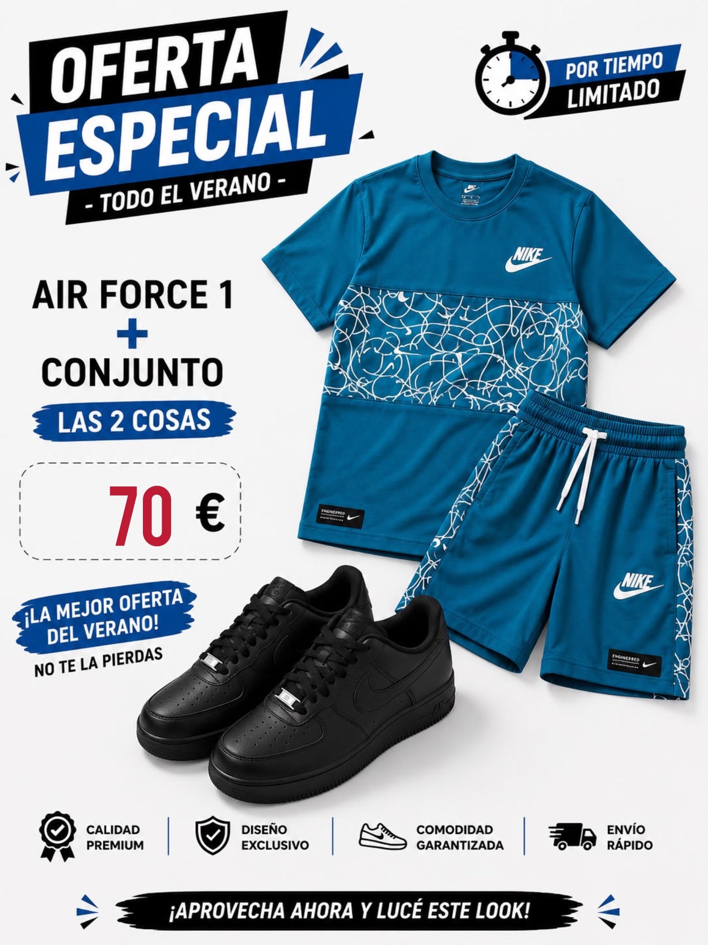 Oferta Nike Air Force + conjunto verano