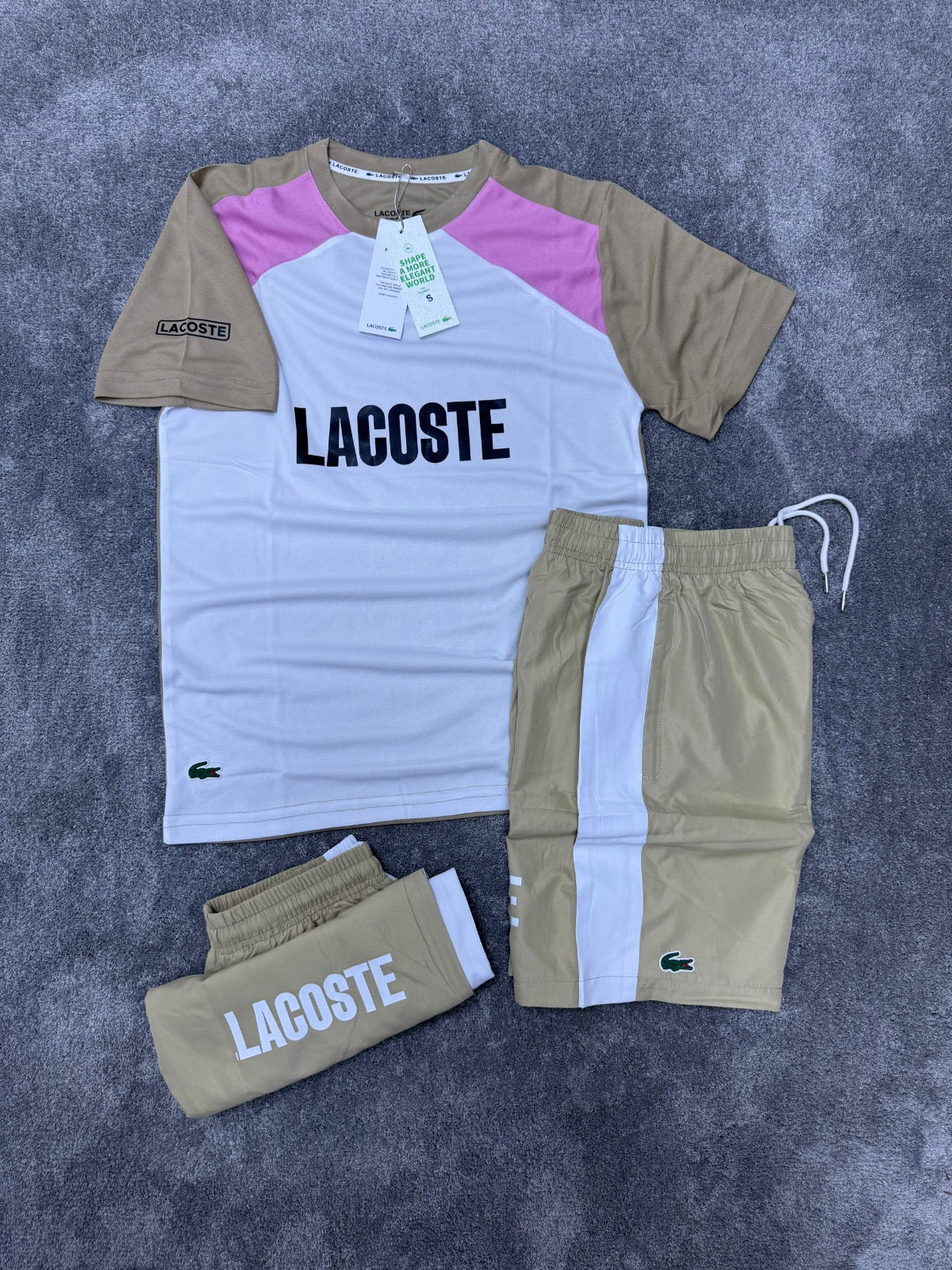 Conjunto verano Lacoste crema